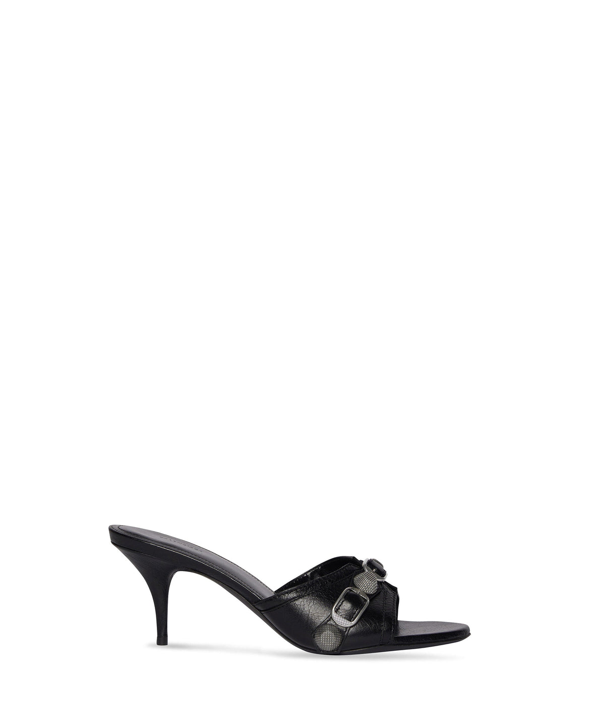 Cagole 70 Sandals - Black & Silver