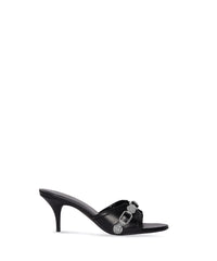 Cagole 70 Sandals With Rhinestones - Black & Crystal