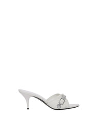 Cagole 70 Sandals With Rhinestones - White & Crystal