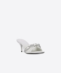 Cagole 70 Sandals With Rhinestones - White & Crystal