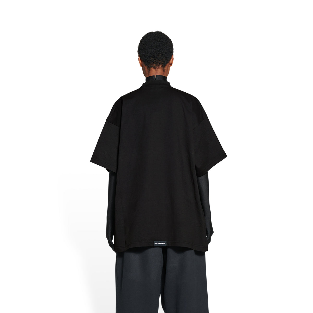 Balenciaga Tab T-Shirt Oversized - Black