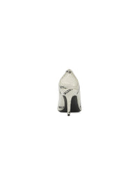 Square Knife With Allover Logo Rhinestones crystal & black 80mm Pumps - Crystal & Black