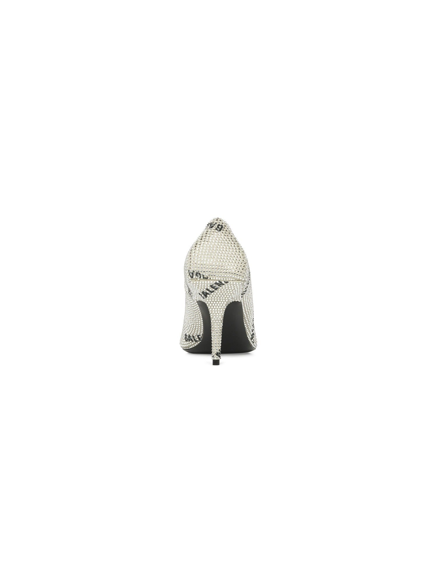 Square Knife With Allover Logo Rhinestones crystal & black 80mm Pumps - Crystal & Black