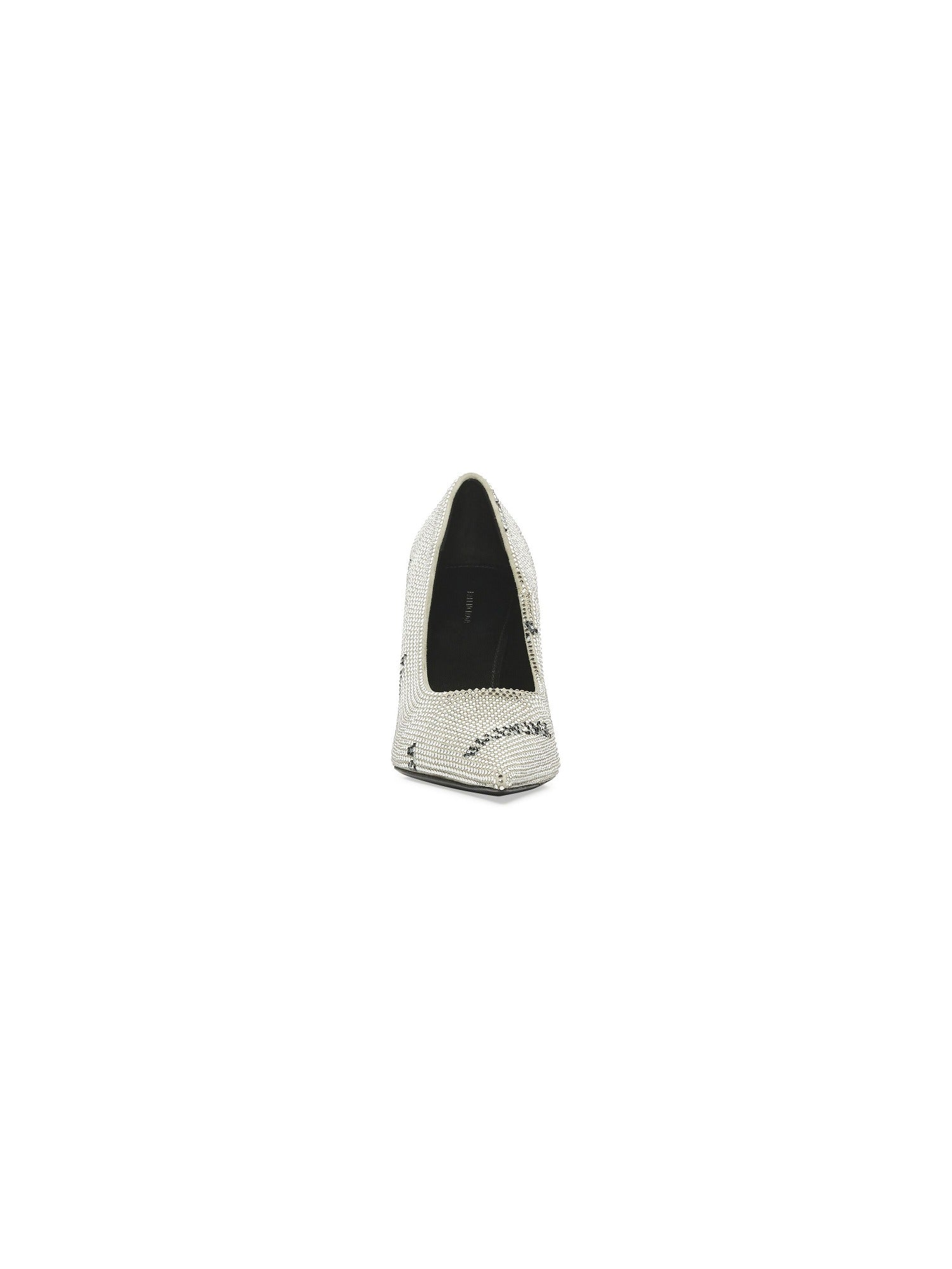 Square Knife With Allover Logo Rhinestones crystal & black 80mm Pumps - Crystal & Black