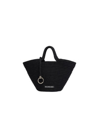 Ibiza Basket With Strap Small - Black & White