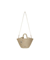 Ibiza Basket With Strap Small - Taupe & Black