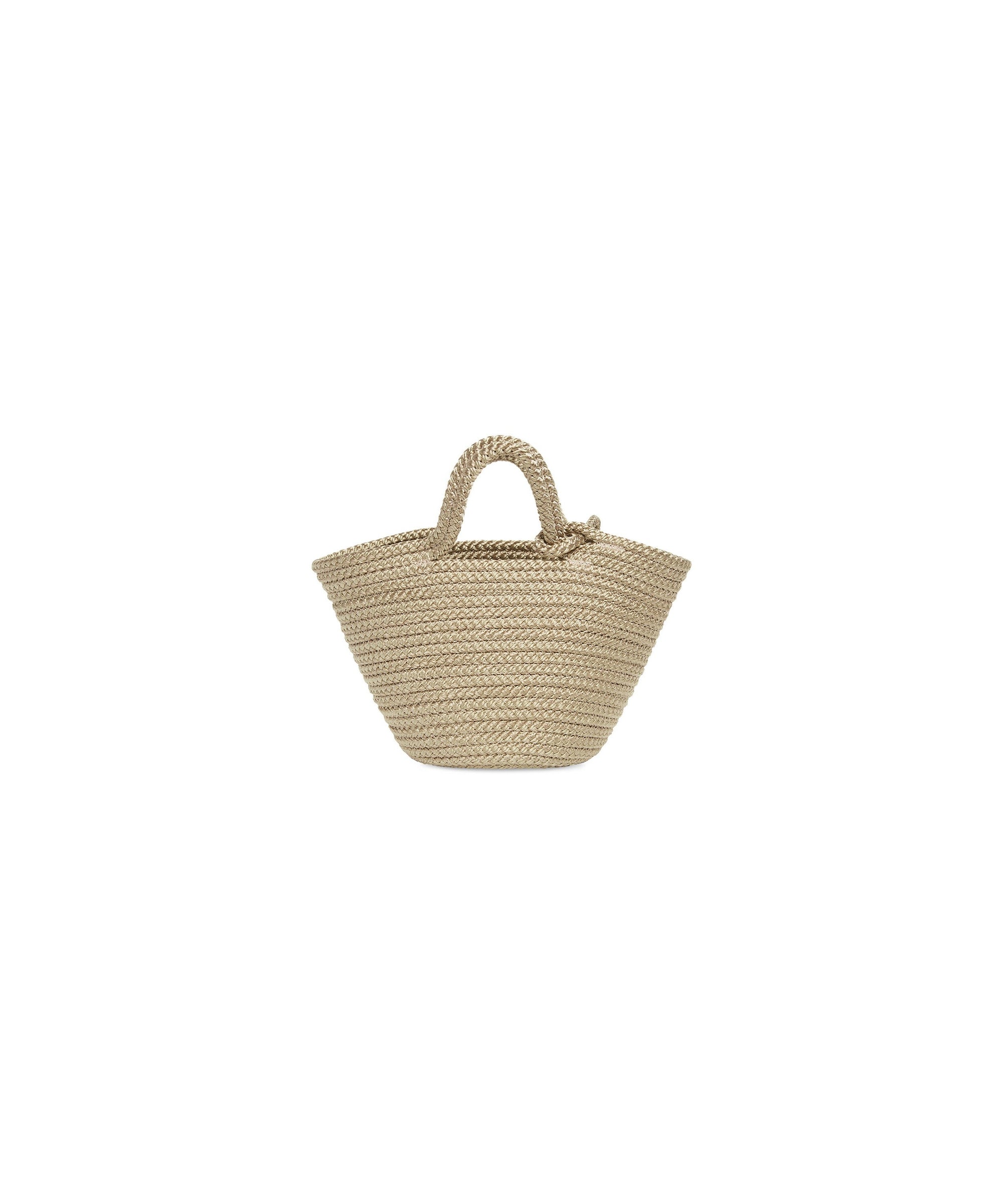 Ibiza Basket With Strap Small - Taupe & Black