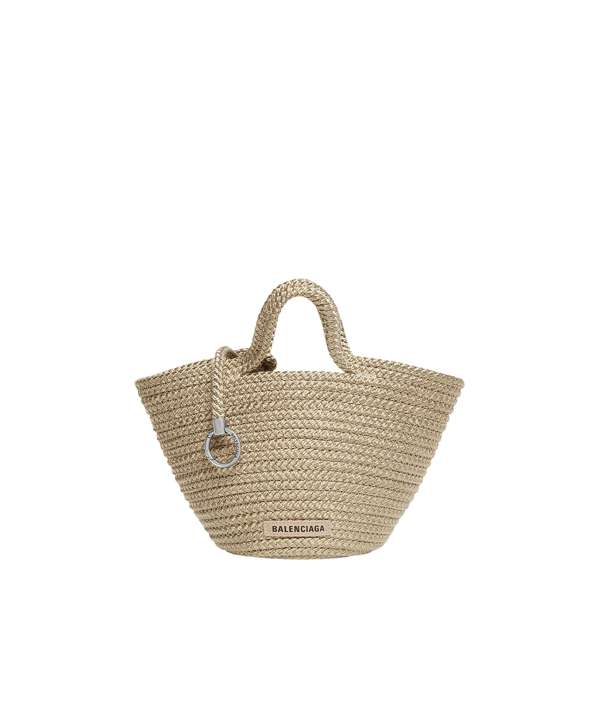 Ibiza Basket With Strap Small - Taupe & Black