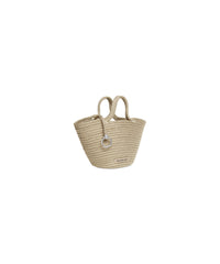 Ibiza Basket With Strap Small - Taupe & Black