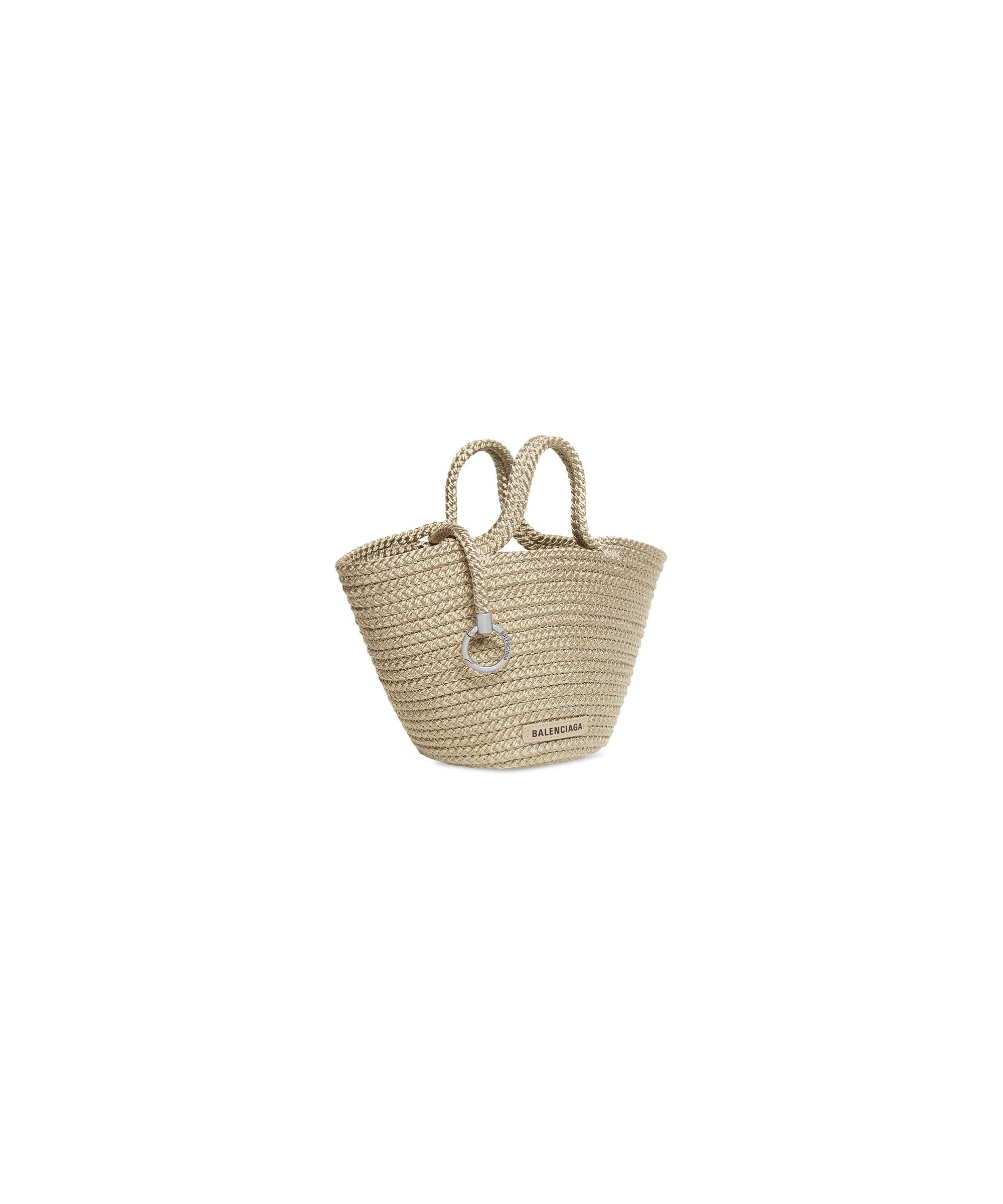 Ibiza Basket With Strap Small - Taupe & Black