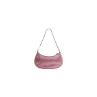 Le Cagole Mini Bag With Chain And Rhinestones - Light Pink