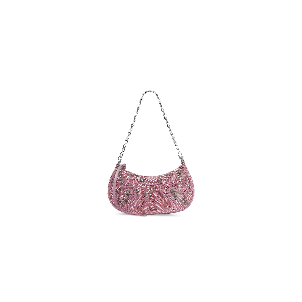 Le Cagole Mini Bag With Chain And Rhinestones - Light Pink