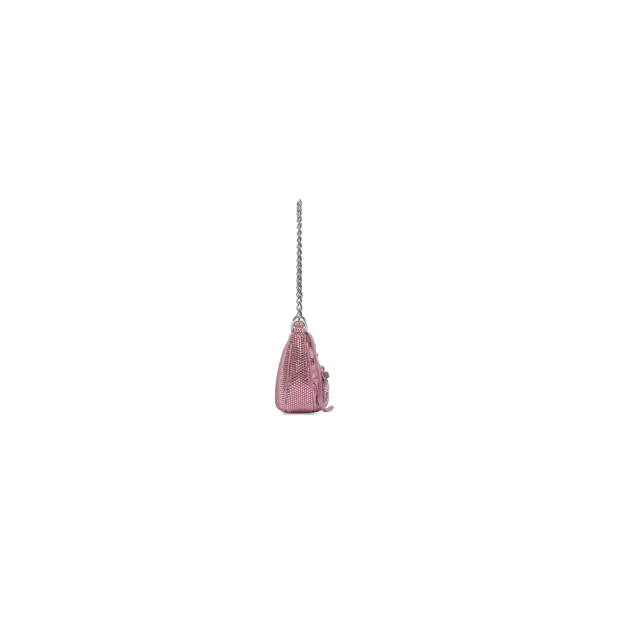 Le Cagole Mini Bag With Chain And Rhinestones - Light Pink