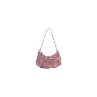 Le Cagole Mini Bag With Chain And Rhinestones - Light Pink