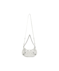 Le Cagole Mini Bag With Chain Crocodile Embossed - White