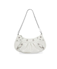 Le Cagole Mini Bag With Chain Crocodile Embossed - White