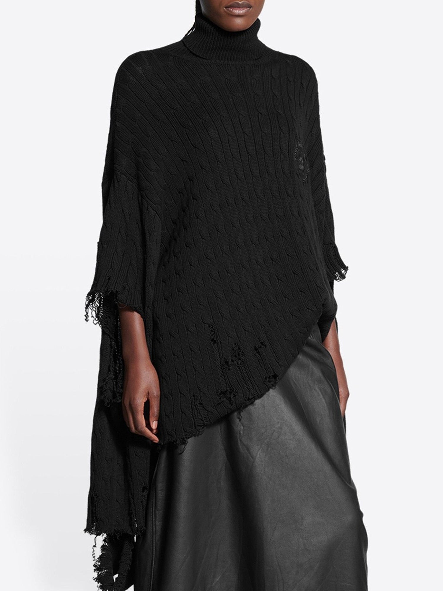 Creased black Turtleneck - Black