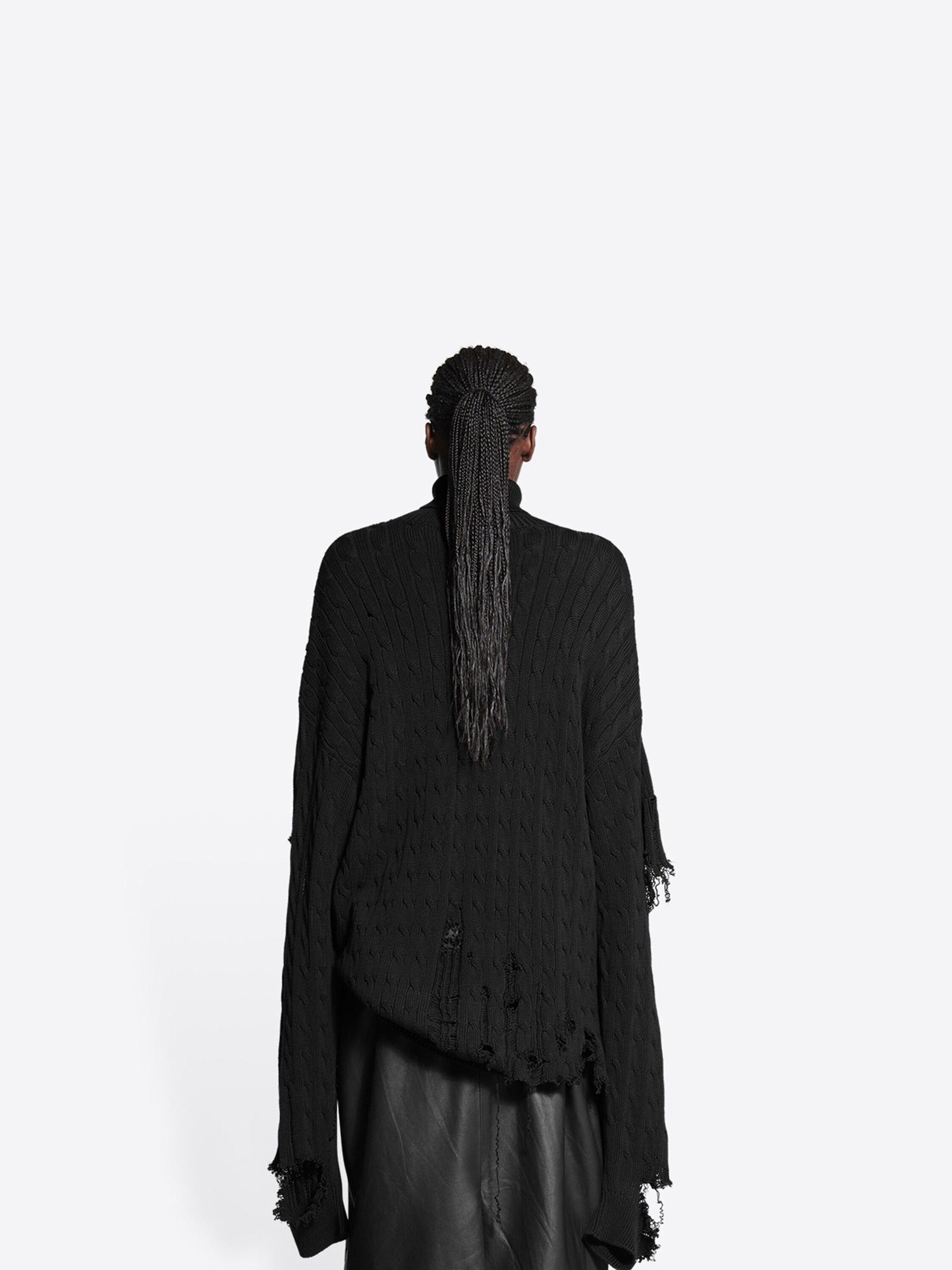 Creased black Turtleneck - Black