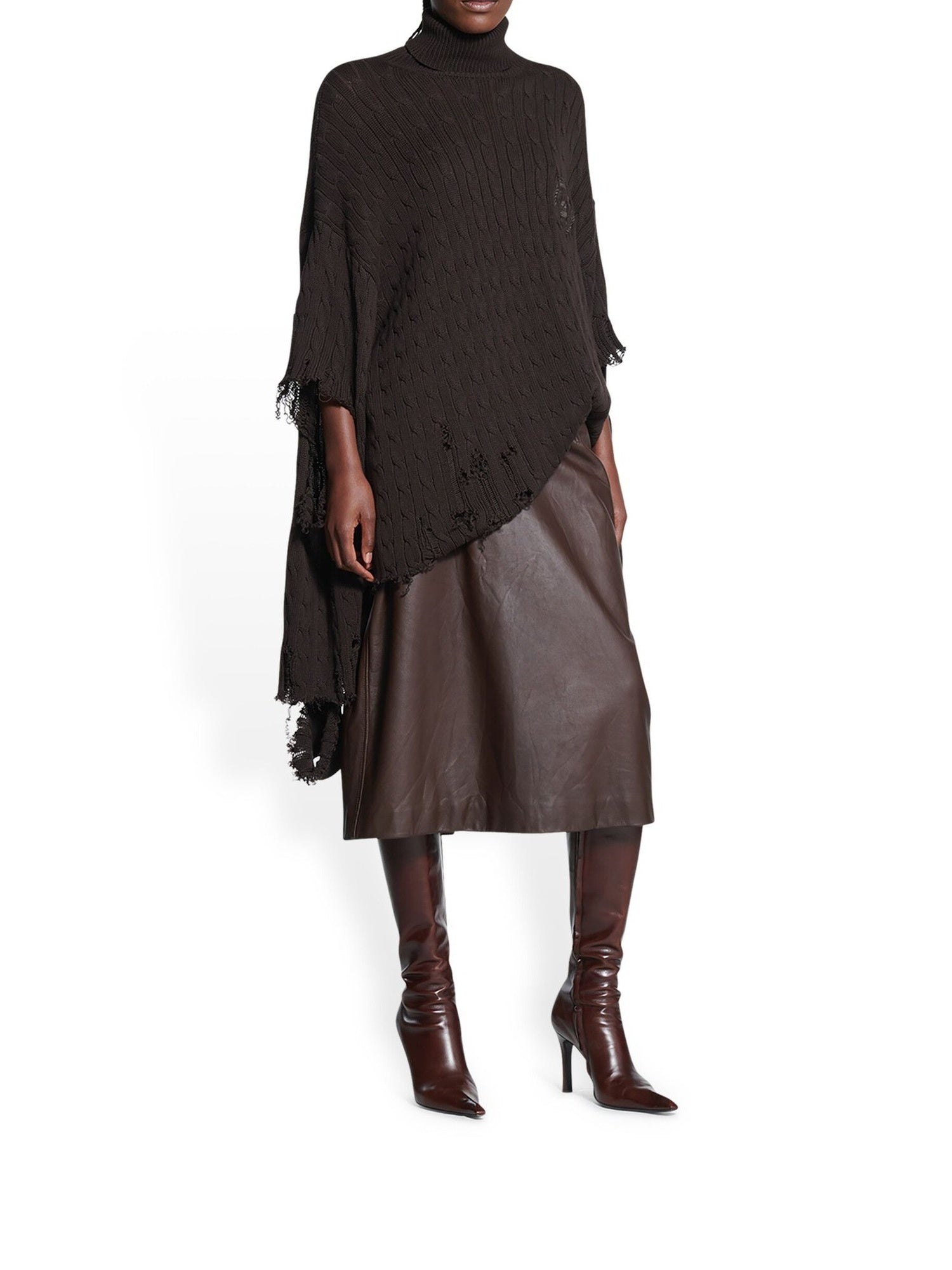 Creased brown Turtleneck - Brown