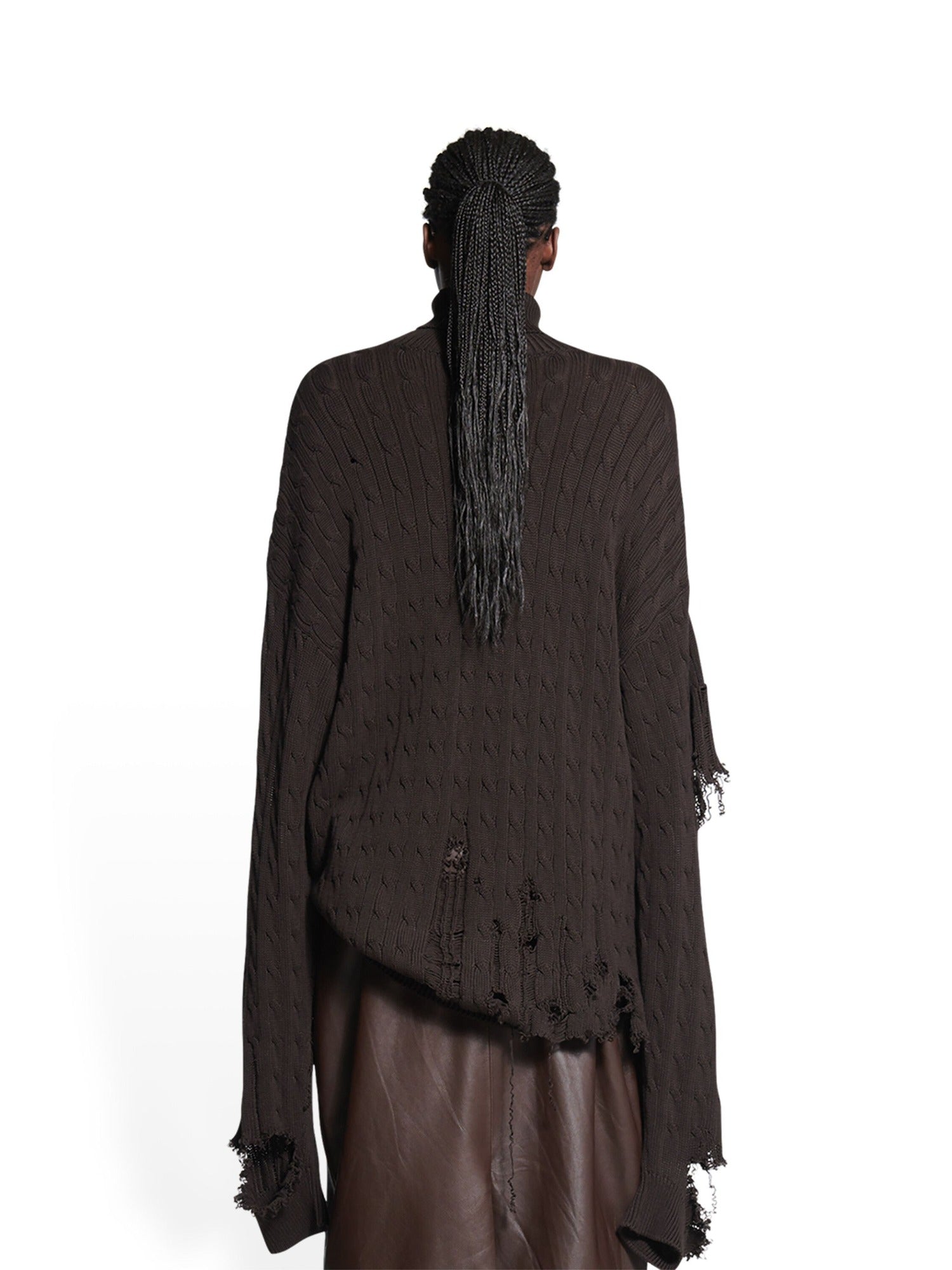 Creased brown Turtleneck - Brown