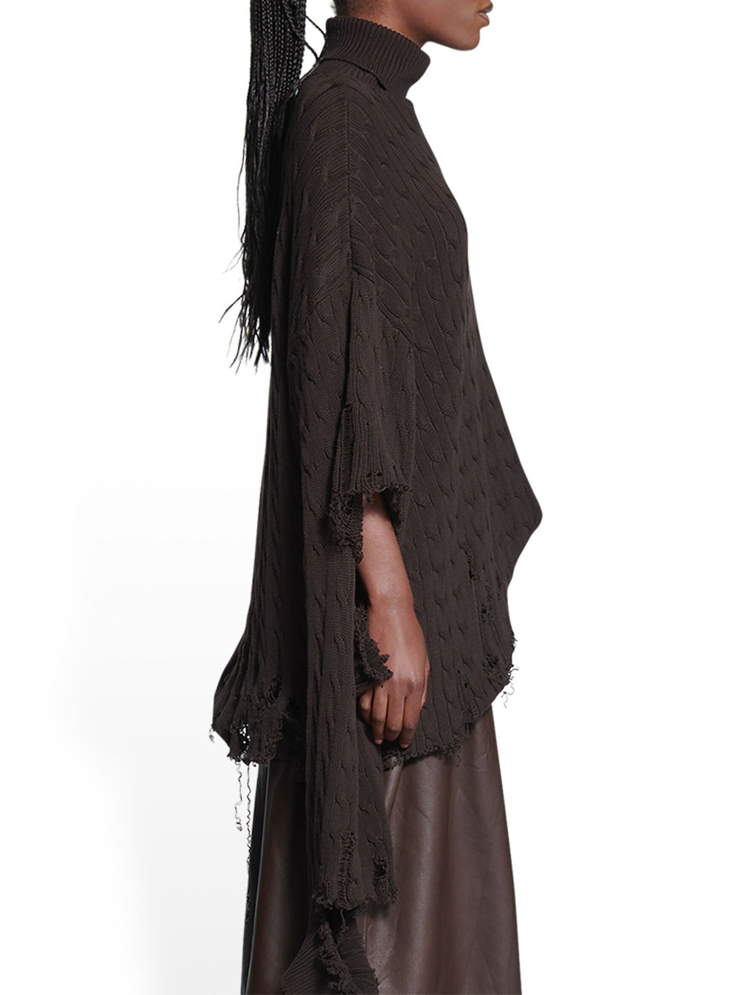 Creased brown Turtleneck - Brown