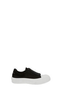 Deck Lace Up Plimsoll black & cocoa Sneakers - Black & Cocoa