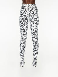Logo Strips Printed grey & black Leggings - Grey & Black