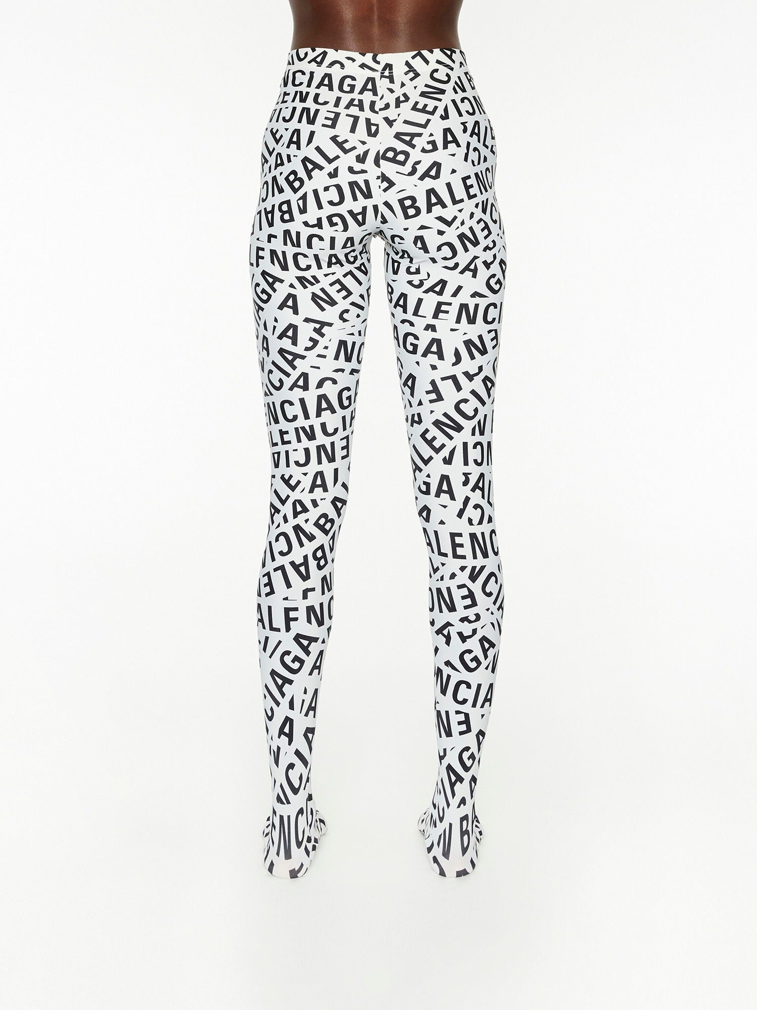 Logo Strips Printed grey & black Leggings - Grey & Black