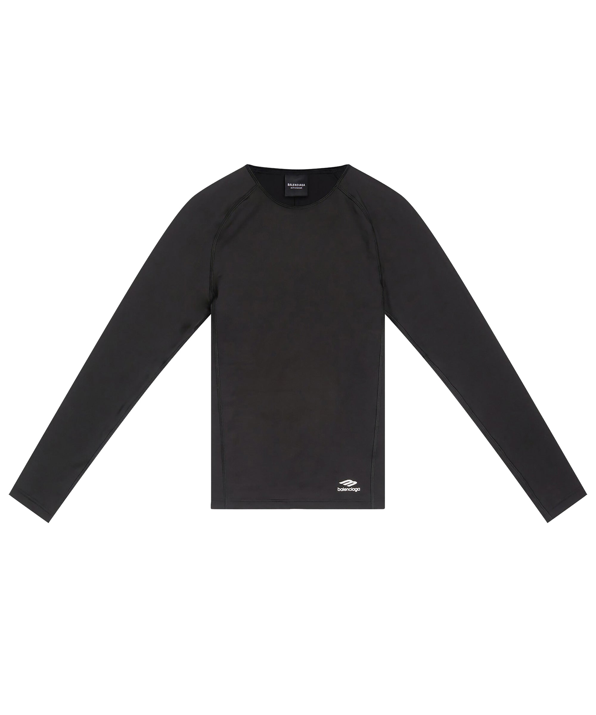 3B Sports Icon Crewneck Long Sleeve Athletic Top - Black & White