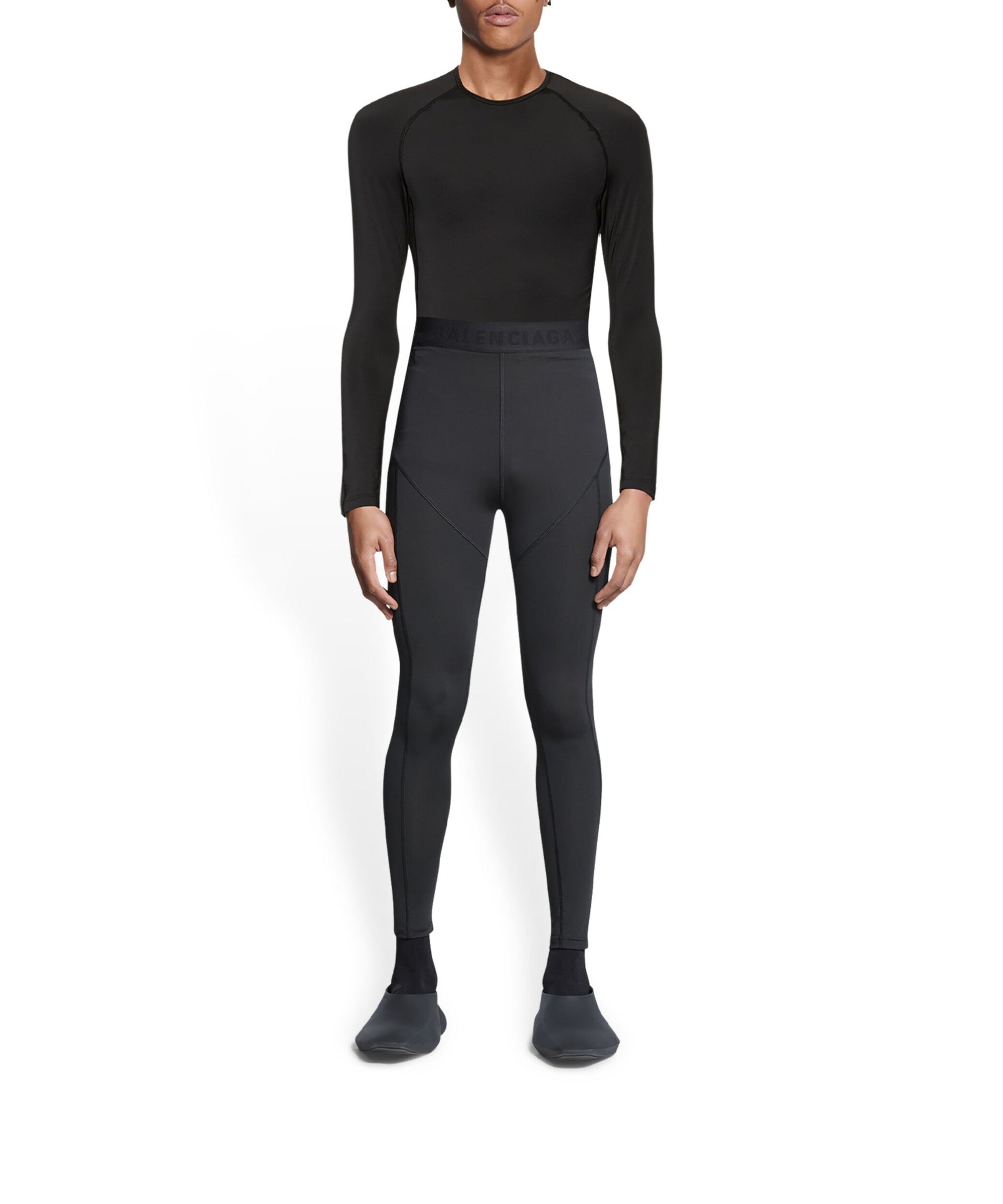 3B Sports Icon Crewneck Long Sleeve Athletic Top - Black & White