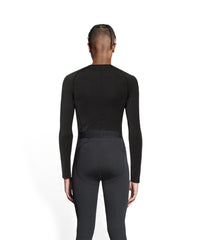 3B Sports Icon Crewneck Long Sleeve Athletic Top - Black & White