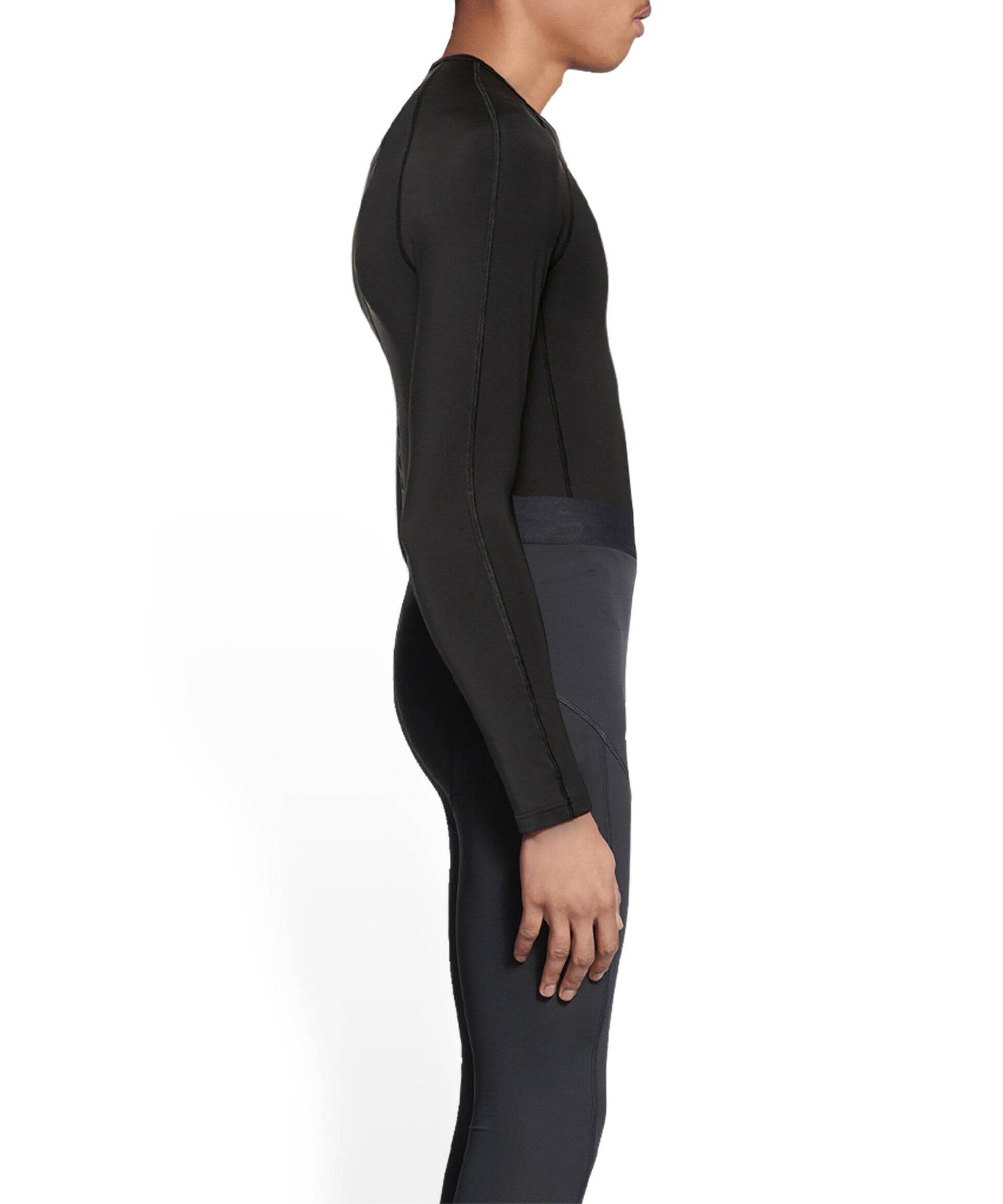 3B Sports Icon Crewneck Long Sleeve Athletic Top - Black & White