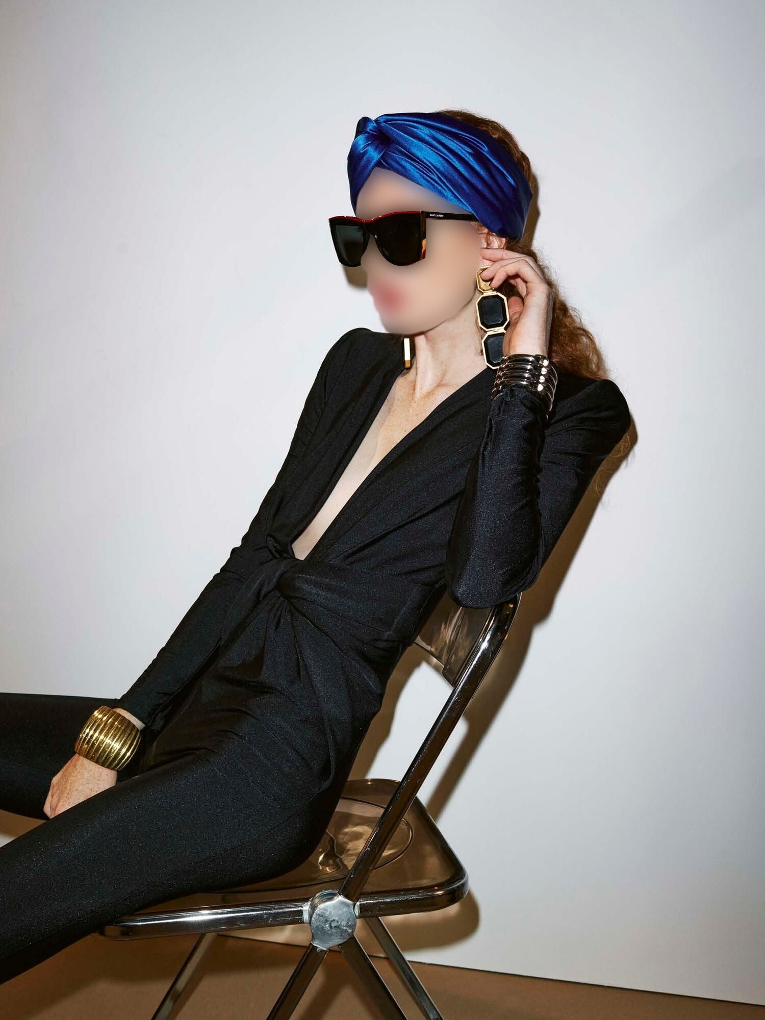 Twisted Padded sapphire Headband - Sapphire