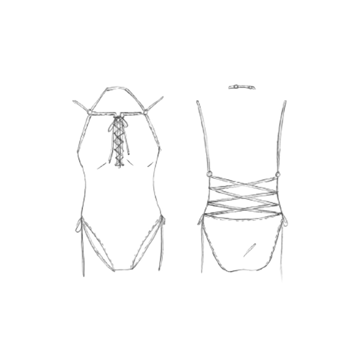 Laced swimsuit - Black