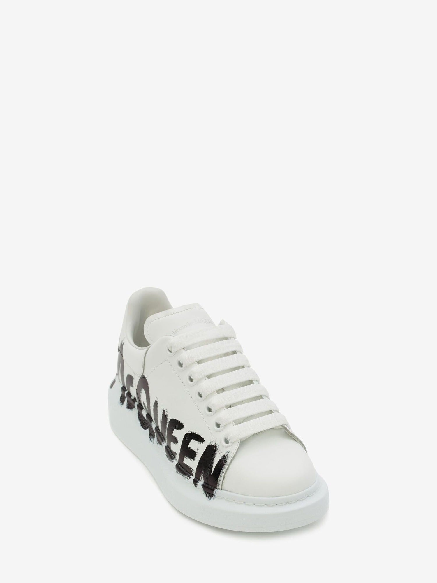 Mcqueen Graffiti Oversized white & black Sneakers - White & Black