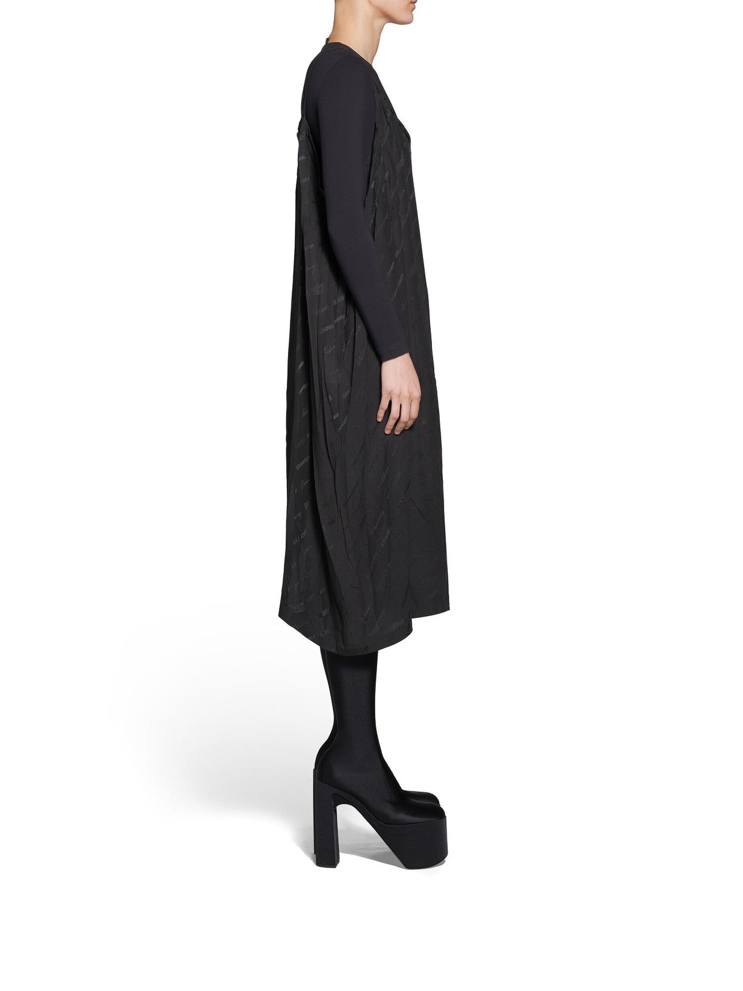 Logomania All Over Slip black Dress - Black