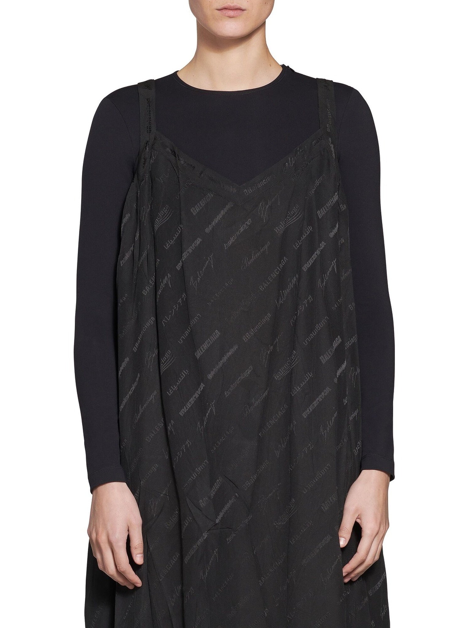 Logomania All Over Slip black Dress - Black