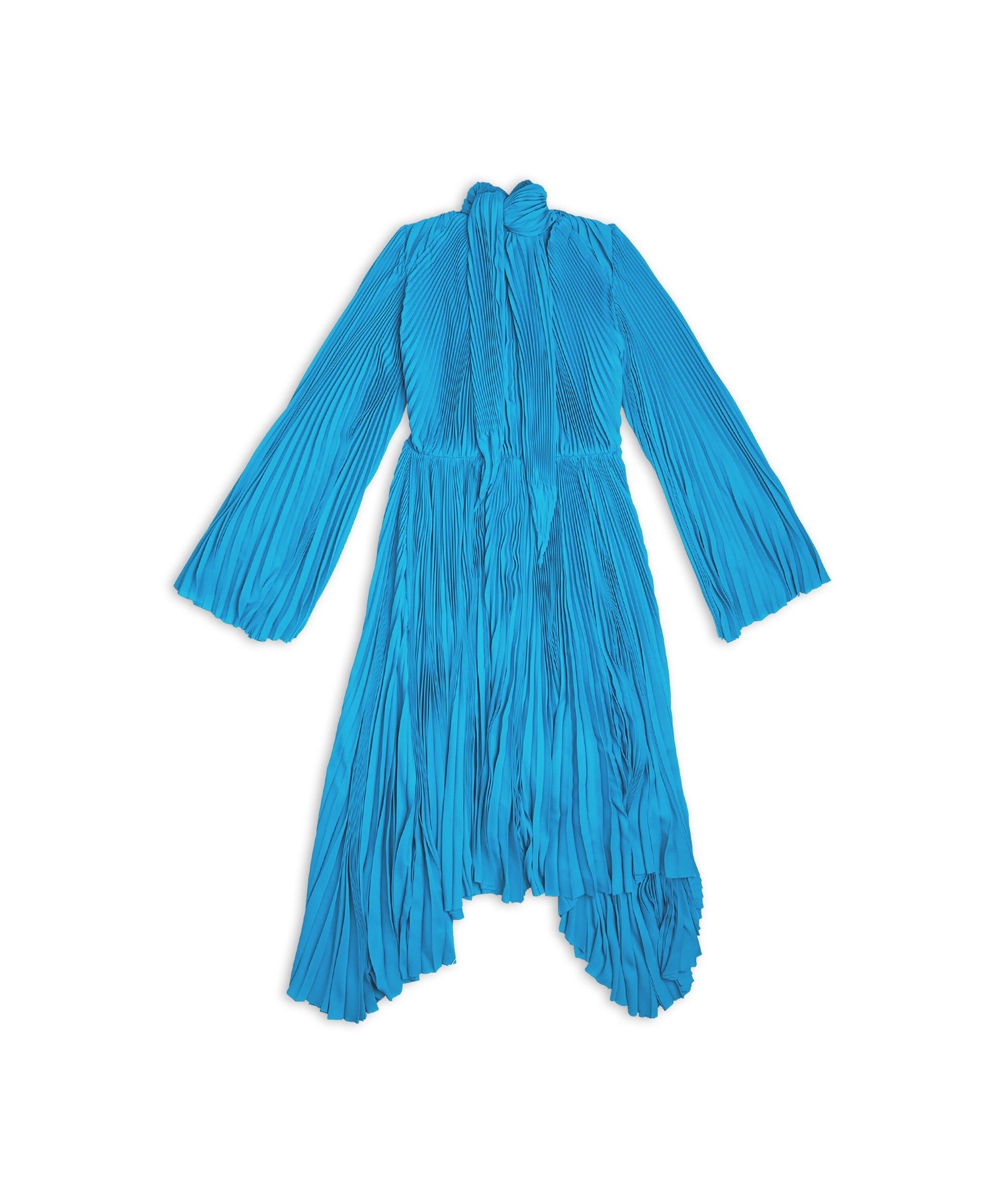 Knotted Drape Dress - Petrol Blue