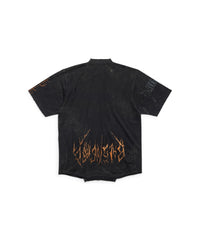 Paris Moon Upside Down T-Shirt Oversized - Washed Black