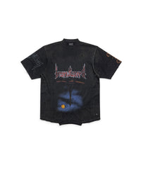 Paris Moon Upside Down T-Shirt Oversized - Washed Black