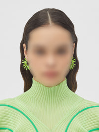 Cone white & acid kiwi Earrings - White & Acid Kiwi