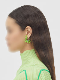 Cone white & acid kiwi Earrings - White & Acid Kiwi