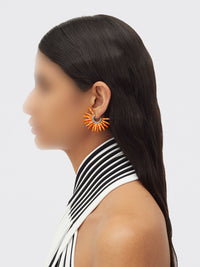 Cone white & tangerine Earrings - White & Tangerine
