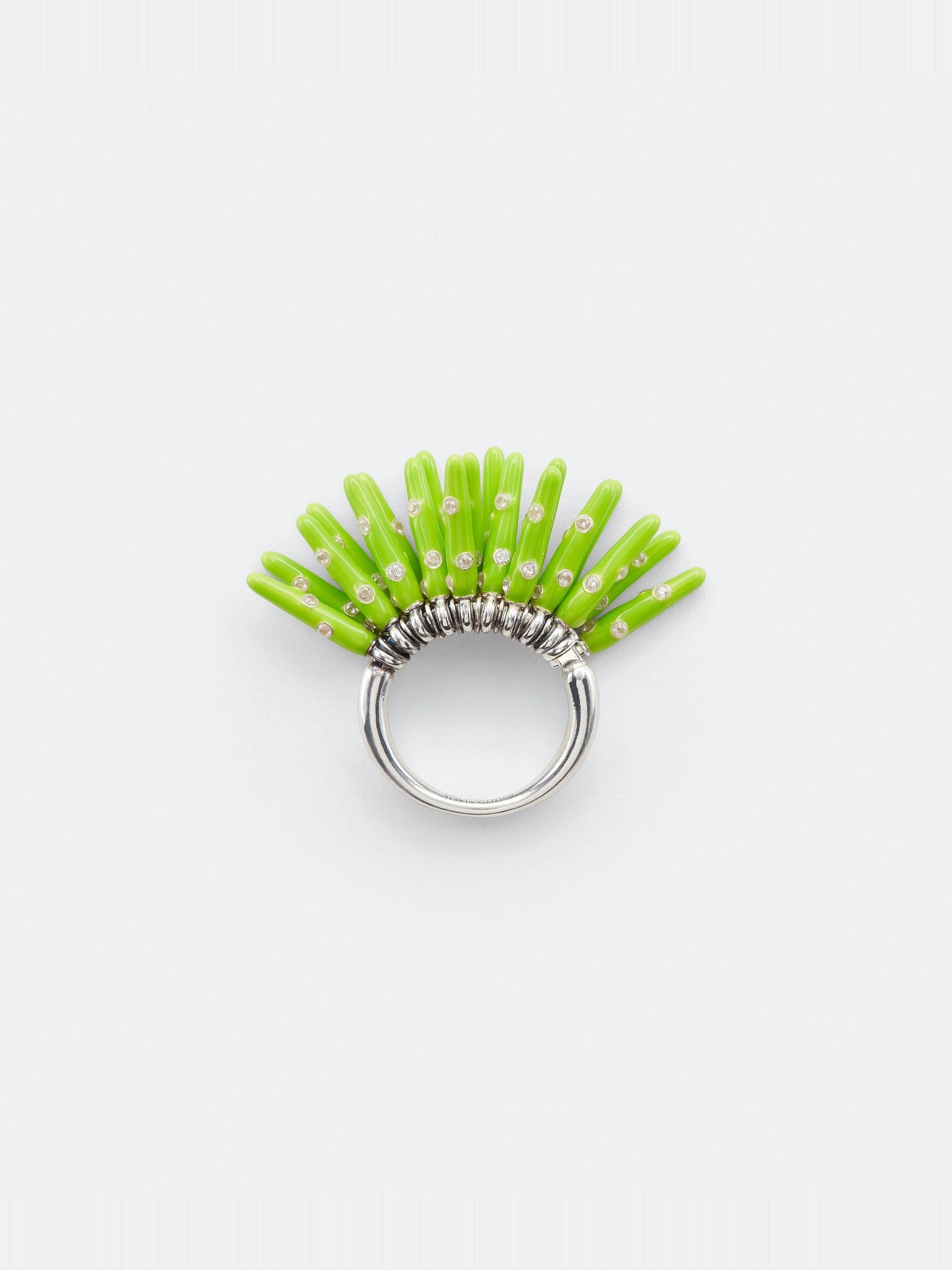 Cone white & acid kiwi Ring - White & Acid Kiwi