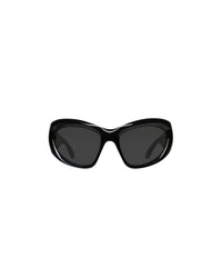 Wrap D-Frame Sunglasses - Black