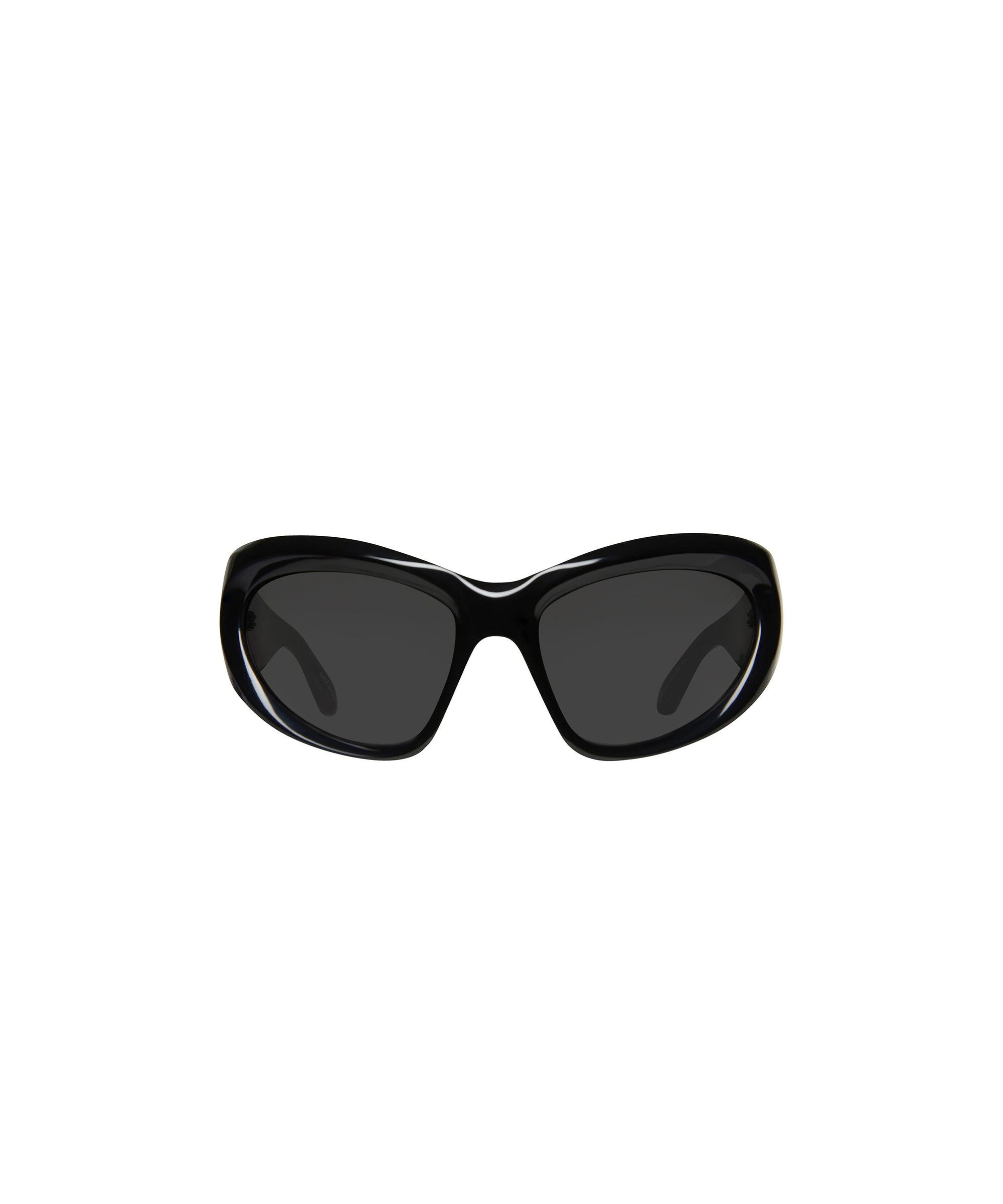Wrap D-Frame Sunglasses - Black