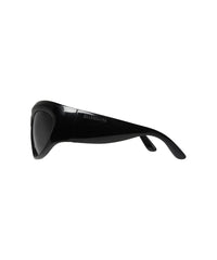 Wrap D-Frame Sunglasses - Black