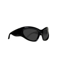 Wrap D-Frame Sunglasses - Black