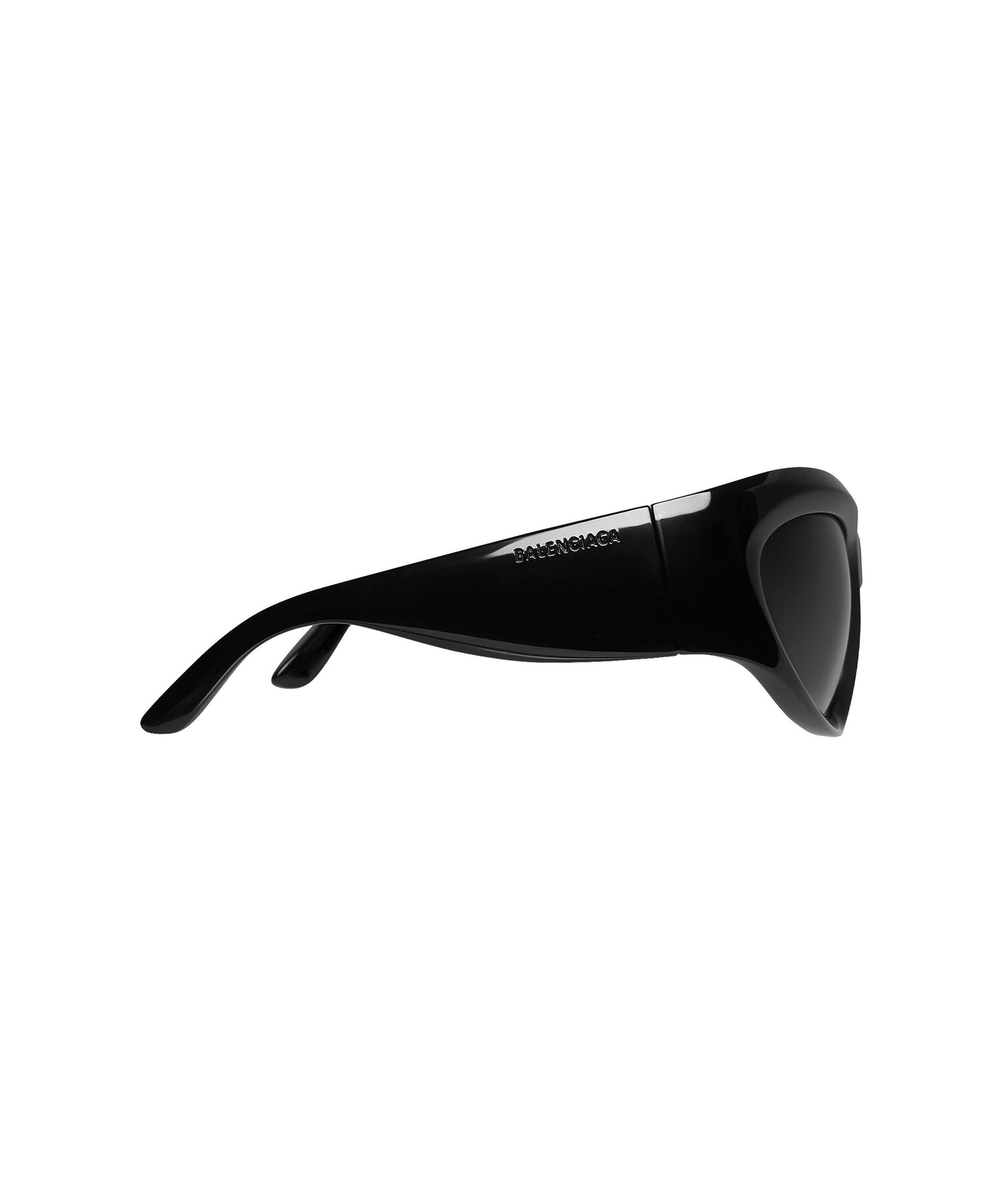 Wrap D-Frame Sunglasses - Black