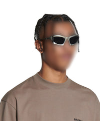 Bat Rectangle Sunglasses - Silver
